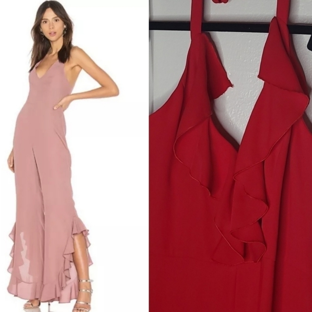 Amanda Uprichard Moonlight Red Jumpsuit